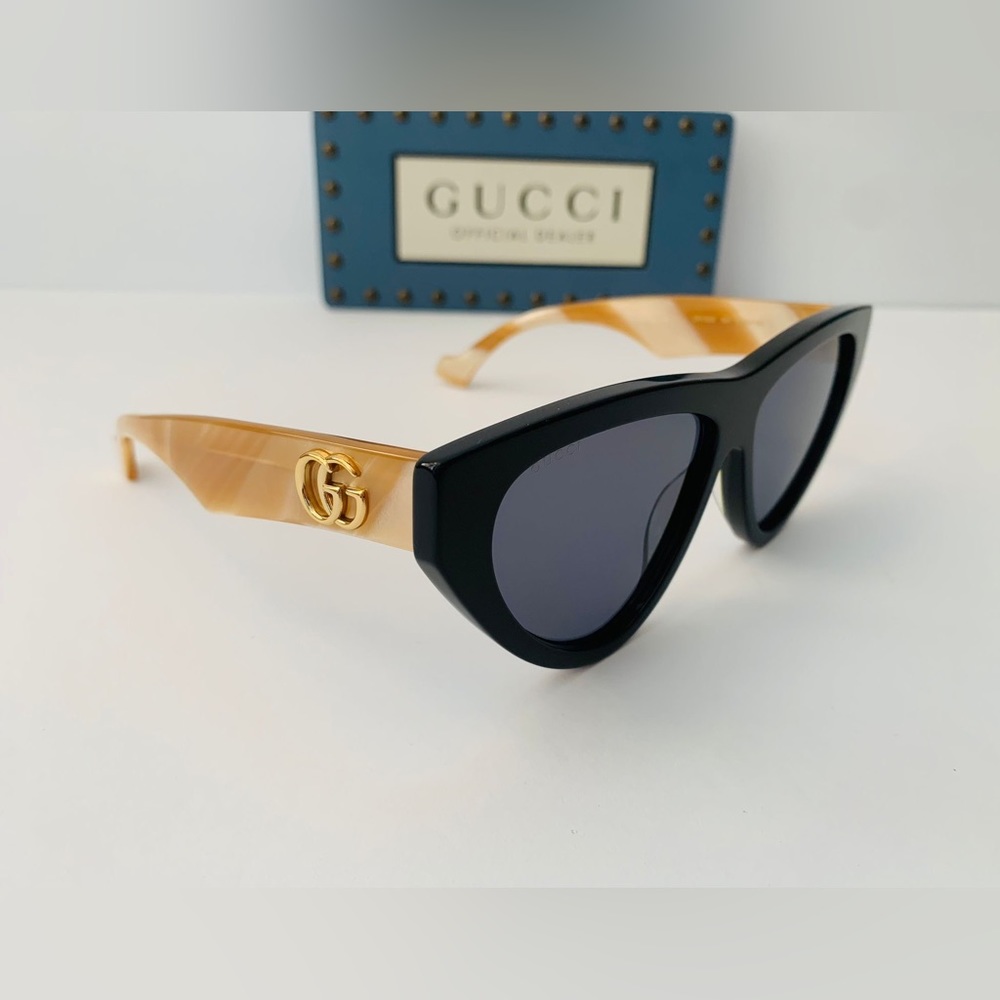 💯 - Authentic New Gucci Blue Cat Eye Ladies Sunglasses GG1333S 004 - Picture 3 of 11